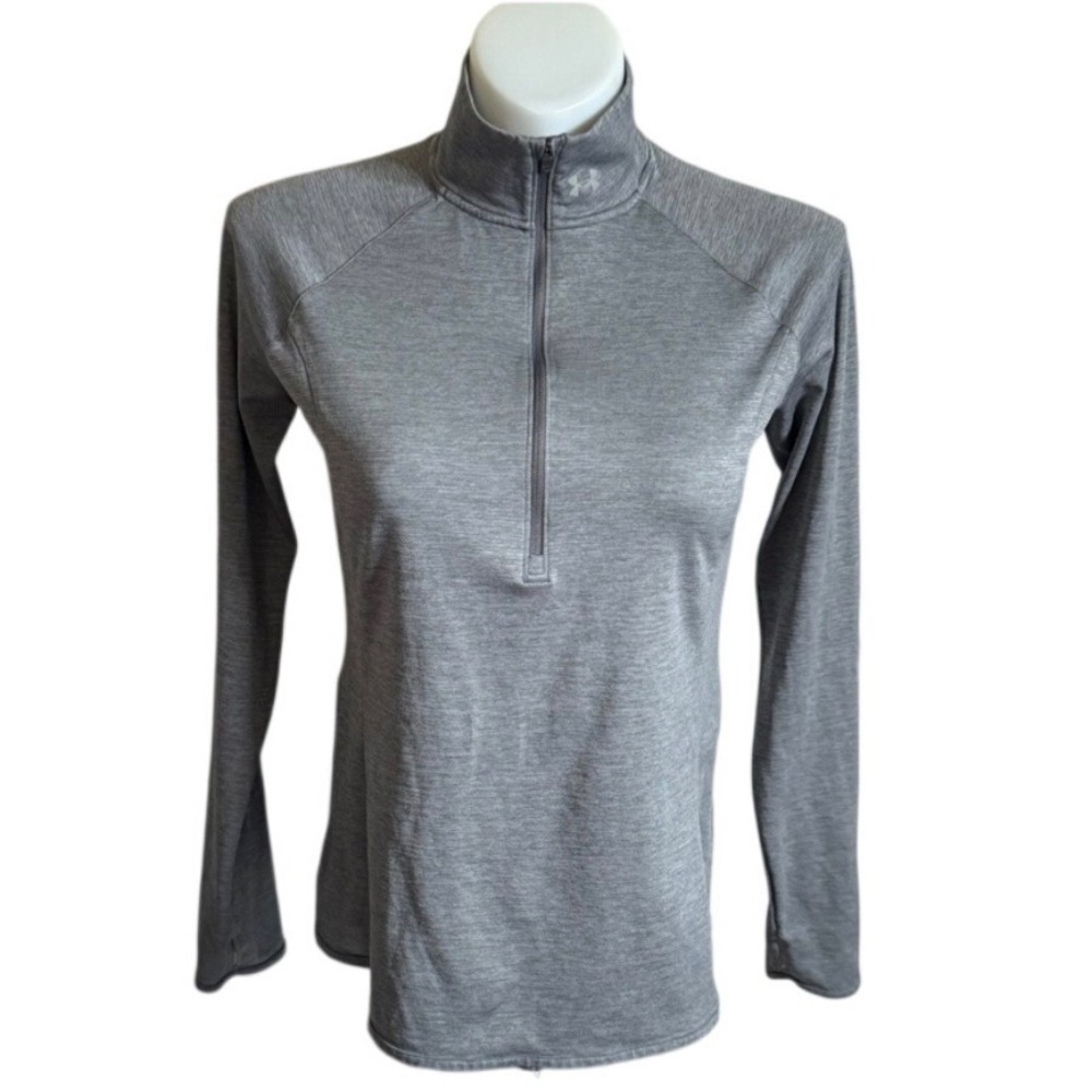 Under Armour HeatGear Womens Gray Quarter Zip Pullover Fitted Large
